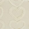14" X 20" Off White Cotton Heart Throw Pillow