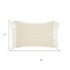 14" X 20" White Cotton Throw Pillow
