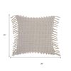 Tassel Detailed Gray Throw Pillow