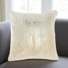 18" Cream Velvet Throw Pillow
