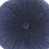 16" X 16" Dark Blue Round Velvet Throw Pillow