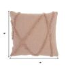 Boho Chic Blush Textured Lines Throw Pillow