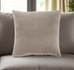 Taupe Soft Velvet Accent Throw Pillow