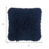 Fluffy Navy Shag Accent Throw Pillow