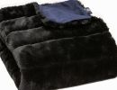 50" X 60" Black Faux Fur Plush Throw Blanket