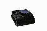 50" X 60" Black Faux Fur Plush Throw Blanket