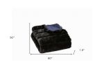 50" X 60" Black Faux Fur Plush Throw Blanket