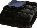 50" X 60" Black Faux Fur Plush Throw Blanket