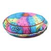 32" Blue And Pink Floor Round Horoscope Throw Pillow Cover with Pompoms