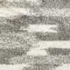 2' X 3' Gray And Ivory Geometric Pattern Scatter Rug