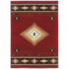 2' X 3' Red And Beige Ikat Pattern Scatter Rug