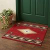 2' X 3' Red And Beige Ikat Pattern Scatter Rug