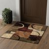 2' X 3' Brown And Black Abstract Geometric Scatter Rug