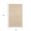 3' X 5' Beige Shag Hand Tufted Area Rug