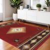 4' X 6' Red And Beige Ikat Pattern Area Rug