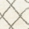 2' X 8' Ivory And Gray Geometric Lattice Runner Rug