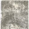 4' X 6' Gray And Ivory Distressed Abstract Area Rug
