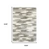 4' X 6' Gray And Ivory Geometric Pattern Area Rug