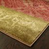 8â€™ Round Beige And Brown Floral Block Pattern Area Rug