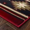 8â€™ Round Red And Beige Ikat Pattern Area Rug
