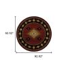 8â€™ Round Red And Beige Ikat Pattern Area Rug