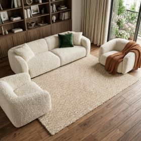 7' X 10' Modern Soft Tan Indoor Area Rug