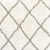 7' X 10' Ivory And Gray Geometric Lattice Area Rug
