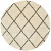 8â€™ Round Ivory And Gray Geometric Lattice Area Rug