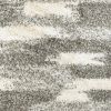 7' X 10' Gray And Ivory Geometric Pattern Area Rug