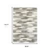 7' X 10' Gray And Ivory Geometric Pattern Area Rug