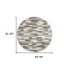 8â€™ Round Gray And Ivory Geometric Pattern Area Rug