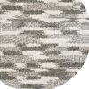 8â€™ Round Gray And Ivory Geometric Pattern Area Rug
