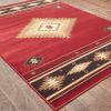 8' X 11' Red And Beige Ikat Pattern Area Rug