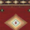 8' X 11' Red And Beige Ikat Pattern Area Rug