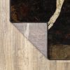 8' X 11' Brown And Black Abstract Geometric Area Rug