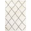 8' X 11' Ivory And Gray Geometric Lattice Area Rug