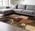 10' X 13' Brown And Black Abstract Geometric Area Rug