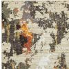 2' X 3' Beige and Black Power Loom Area Rug