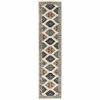 8' Orange And Ivory Runner Rug