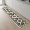 8' Orange And Ivory Runner Rug