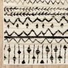 8' Ivory And Black Tribal Runner Rug