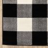 4' X 6' Ivory And Black Gingham Area Rug