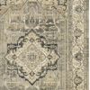 2' X 8' Beige And Gray Traditional Medallion Indoor Runner Rug