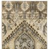 2' X 8' Tan And Gold Central Medallion Indoor Runner Rug