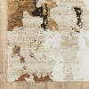 8' Beige And Black Runner Rug