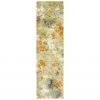 8' Gold And Ivory Runner Rug