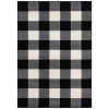 5' X 7' Black And Ivory Gingham Area Rug