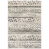 5' X 7' Ivory And Black Abstract Geometric Distressed Area Rug