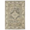 5' X 8' Beige And Gray Medallion Distressed Area Rug