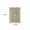 5' X 8' Beige And Gray Medallion Distressed Area Rug